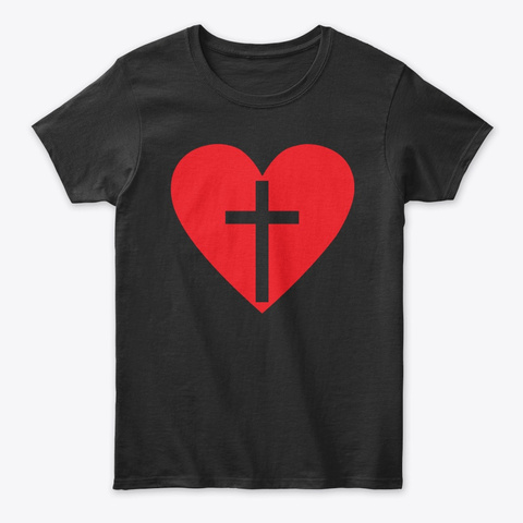 I Love Jesus Heart Valentine's Day Tee Black T-Shirt Front