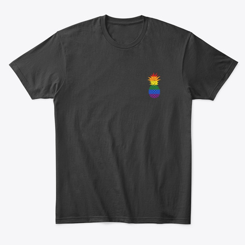Rainbow Pineapple Black T-Shirt Front