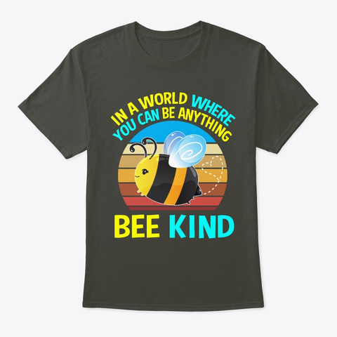 Bee Kind Retro Vintage Kindness Smoke Gray T-Shirt Front