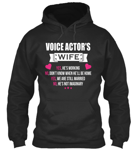 Voice Actor Jet Black T-Shirt Front
