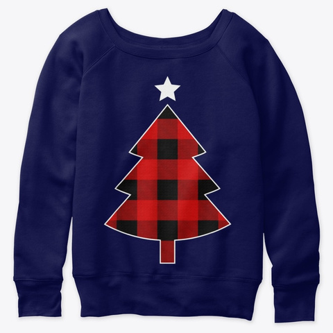 Christmas Tree New Years Graphic T Shirt Navy  T-Shirt Front
