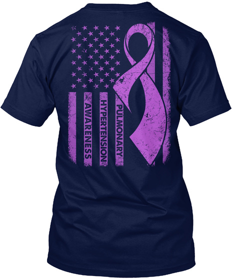 Pulmonary Hypertension Awareness Navy T-Shirt Back