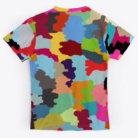 Abstract Multicolor Camouflage Patchwork Standard T-Shirt Back