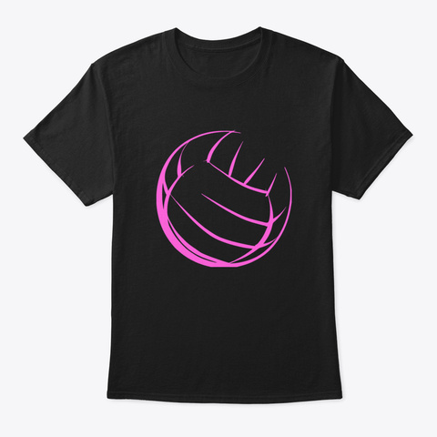 Volleyball Design For Girls And Women Wy Black T-Shirt Front