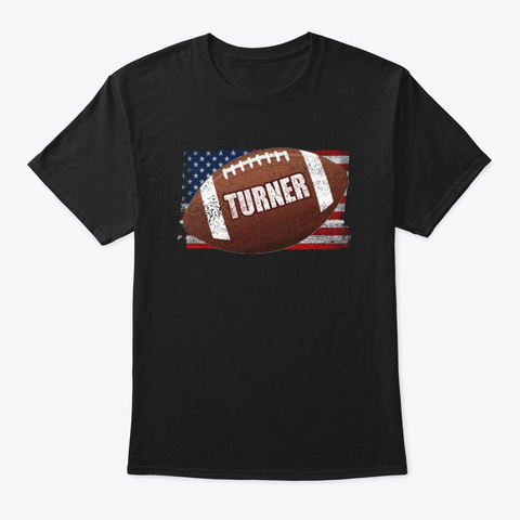 American Football Theme Turner Black T-Shirt Front