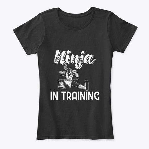 Ninja In Training Ninjutsu Sport Gift Black T-Shirt Front