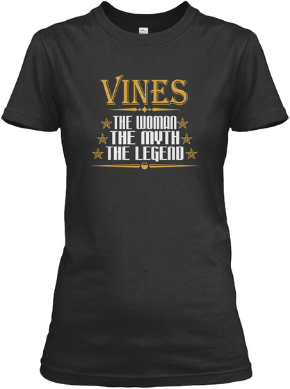 Vines The Woman The Myth The Legend Black T-Shirt Front