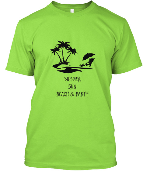 Summer Sun Beach & Party Lime T-Shirt Front