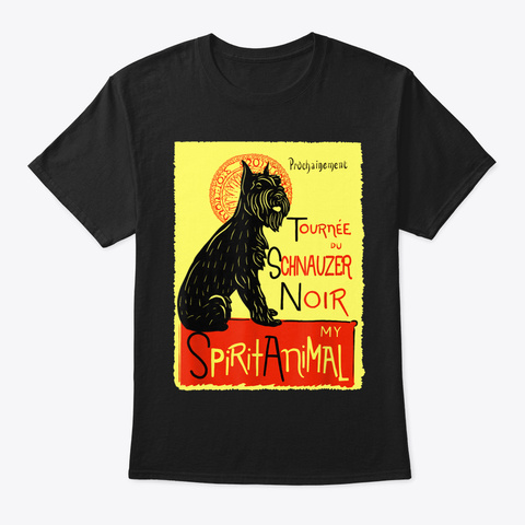 Cute Schnauzer Dog Art Standard Schnauze Black T-Shirt Front