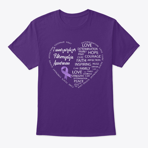 Fibromyalgia Awareness T Shirt Wear Purple T-Shirt Front