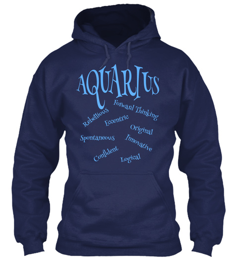 Aquarius Rebellious Navy T-Shirt Front