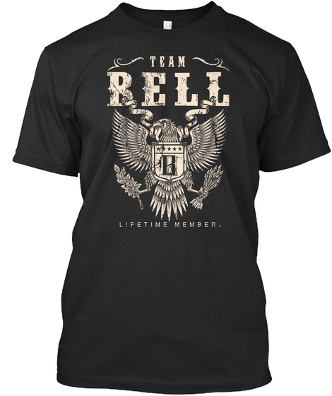 Team Bell B Lifetime Member. Black T-Shirt Front