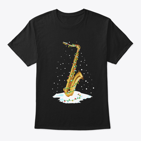 Saxophone Jubilee Christmas Black T-Shirt Front