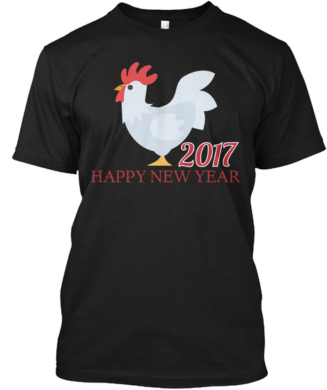 2017 Happy New Year Black T-Shirt Front
