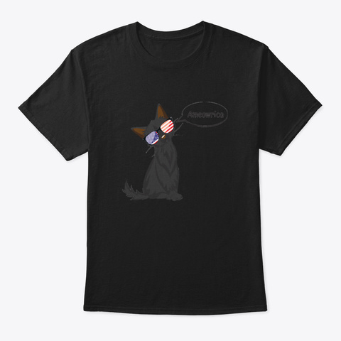 Meowica 4 Th Of July Psjdn Black T-Shirt Front