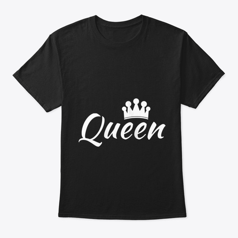 Womens I Am The Queen Tank Top Black T-Shirt Front