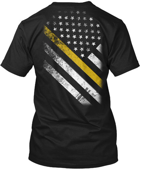 Limited Edition   Yellow Thin Line Black T-Shirt Back