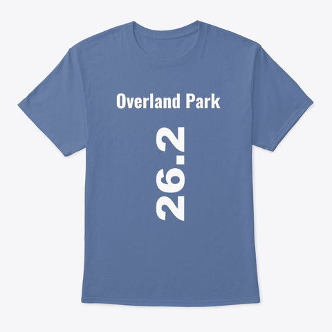 Marathoner 26.2 Overland Park Denim Blue T-Shirt Front