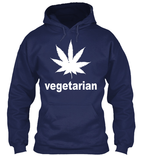 Vegetarian Sweet Leaf Navy T-Shirt Front