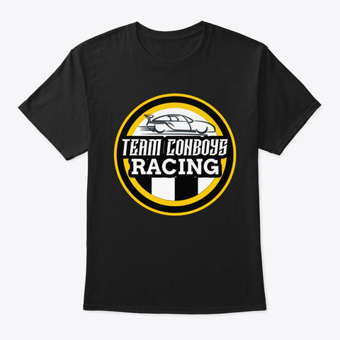 Team Con Boys Racing Team Front Logo Black T-Shirt Front