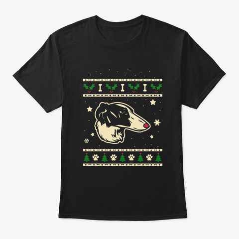 Christmas Silken Windhound Gift Black T-Shirt Front