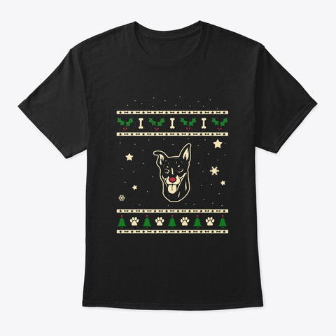 Christmas Miniature Pinscher Gift Black T-Shirt Front