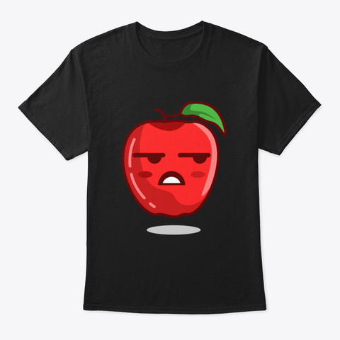 Badmood Sad React Apple Black T-Shirt Front