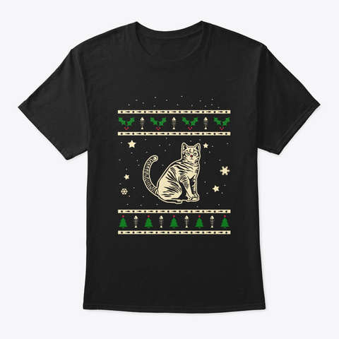 Christmas Scottish Straight Gift Black T-Shirt Front
