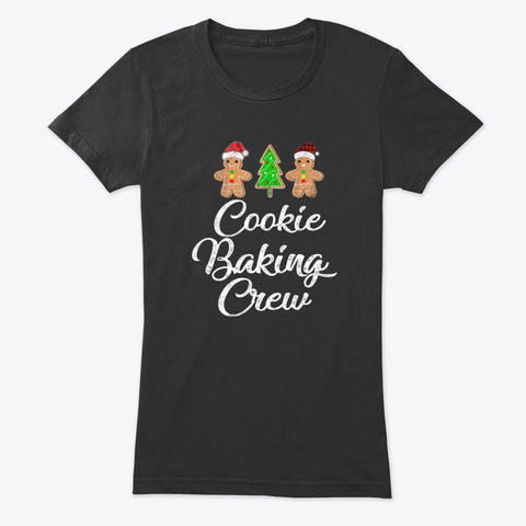 Cookie Baking Crew Christmas Vintage Black T-Shirt Front