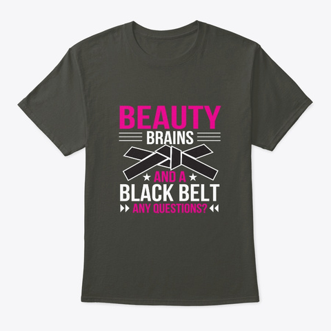 Martial Arts Lover Beauty Brains Black B Smoke Gray T-Shirt Front