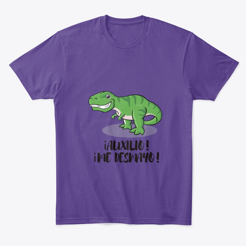 Camiseta Unisex Manga Corta Dinosaurio Purple Camiseta Front