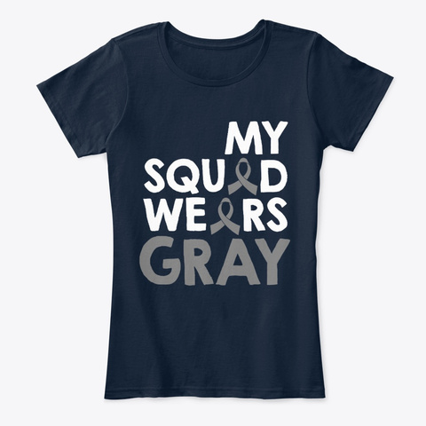 My Squad Wears Gray Brain Cancer New Navy T-Shirt Front