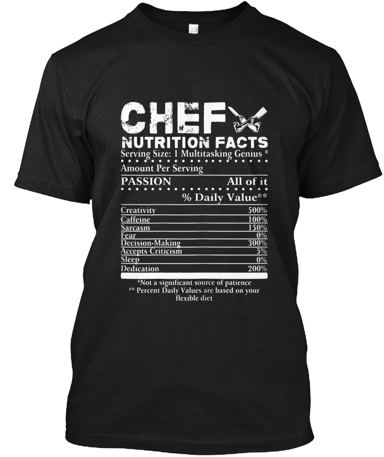 Chef Nutrition Facts T Shirt