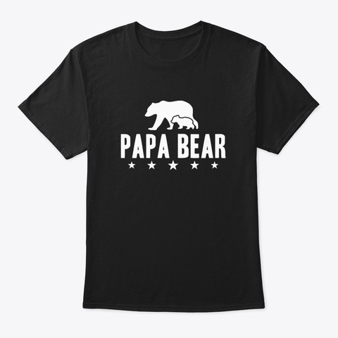 Papa Bear Qgxpv Black T-Shirt Front