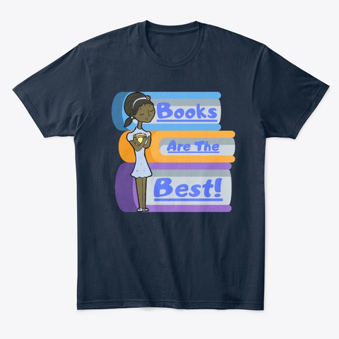 Books Are The Best Us ( Blue And Purple) New Navy T-Shirt Front