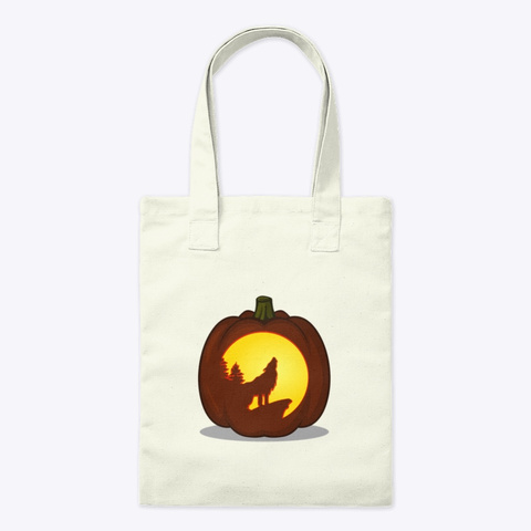 Wolf Halloween Tote Bag Natural Maglietta Front