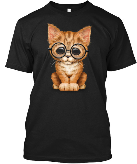 Cute Orange Tabby Kitten Wearing Eye Glasses