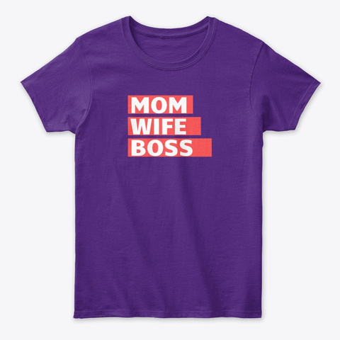Mom Wife Boss Purple Camiseta Front