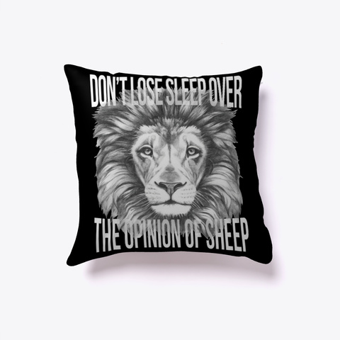 Lion Pillow   Lion Face  Black T-Shirt Back