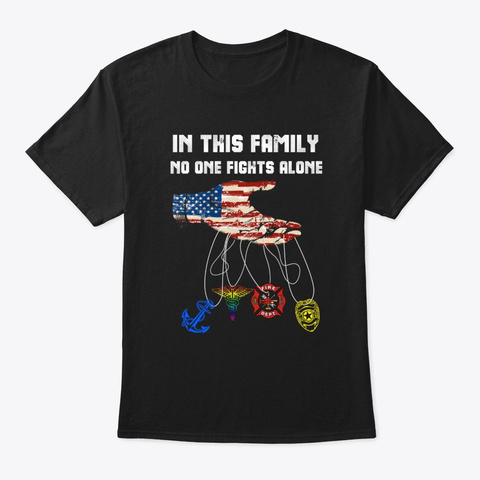 Family Of Veteran Firefighter Vets Remem Black T-Shirt Front