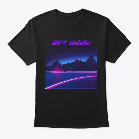 Spy Audio Neon T Shirt Black T-Shirt Front