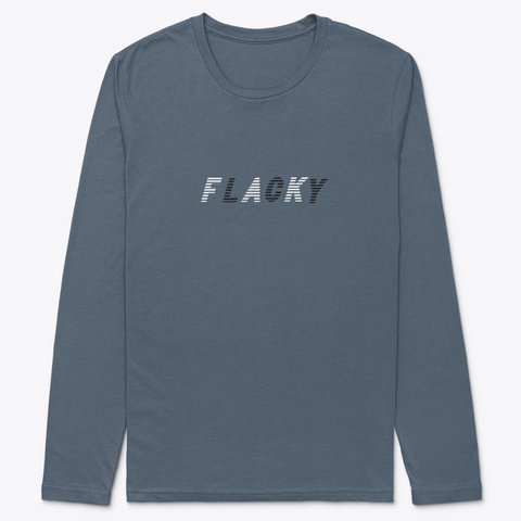 Flacky Official Merch Indigo T-Shirt Front
