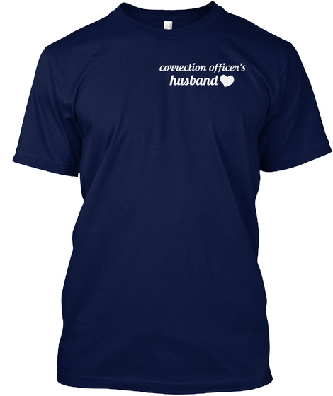 Correction Officer's Husband Navy T-Shirt Front