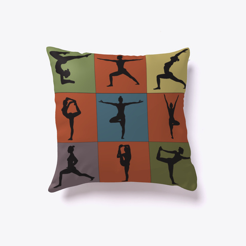 Yoga Poses Limited Edition   Pillow White Kaos Front