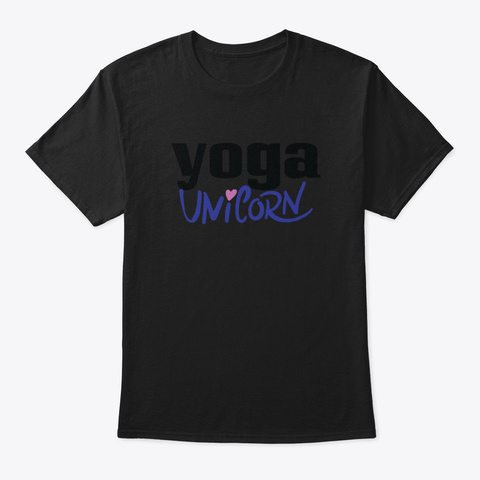 Yoga Unicorn Black T-Shirt Front