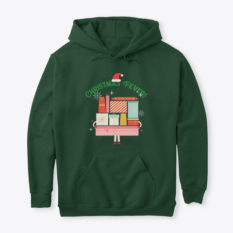 Christmas Fever! Gifts And Presents Forest Green T-Shirt Front