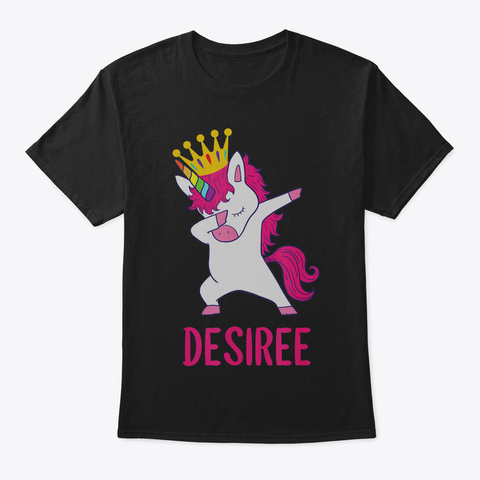 Dabbing Unicorn Tshirt Desiree53 Black áo T-Shirt Front