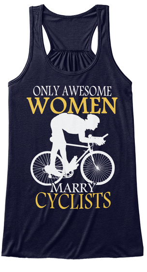 Only Awesome Women Marry Cyclists Midnight T-Shirt Front