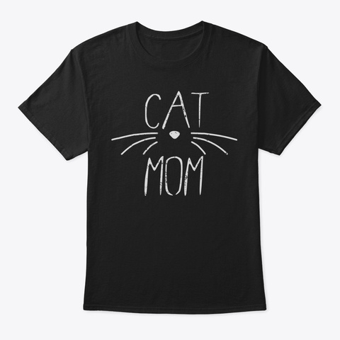 Custom Mom T Shirt Mothers Day Cat Mom31 Black T-Shirt Front