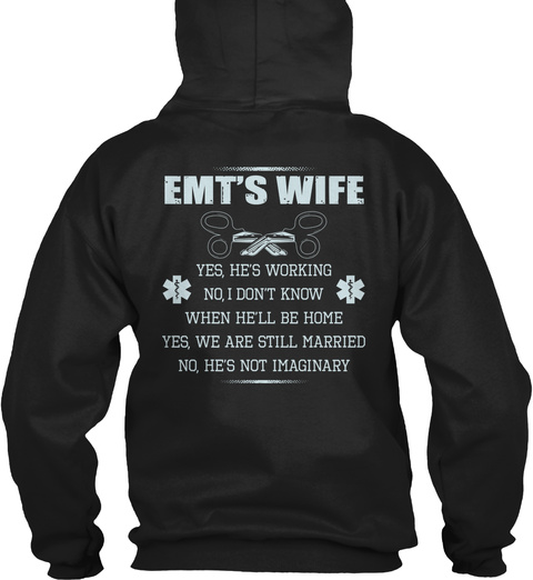 Emts Wife Black T-Shirt Back